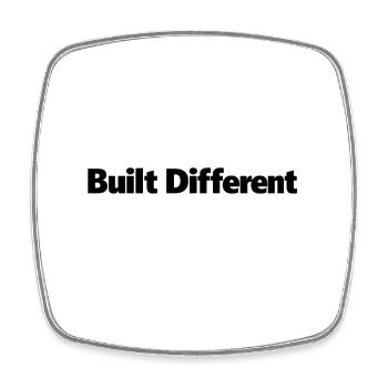 built different - Square fridge magnet - white - Front