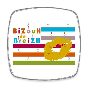 BiZouH de Breizh .... - Magnet carré - blanc - Devant