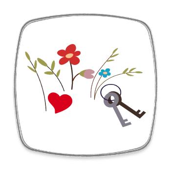Zu Hause - Viereckiger Kühlschrankmagnet - Weiß - Vorne