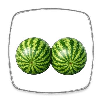 watermelons - Square fridge magnet - white - Front