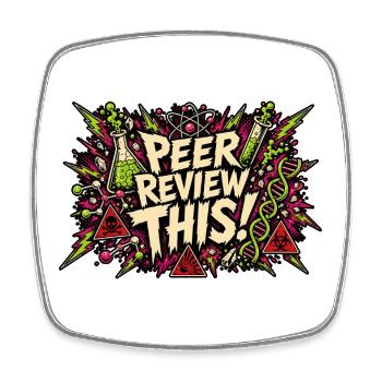 Peer Review This! Lab Pop Art - Square fridge magnet - white - Front