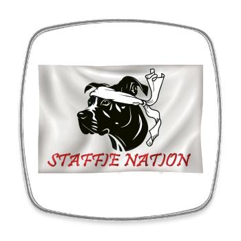 Staffie Nation - 059 - Square fridge magnet - white - Front