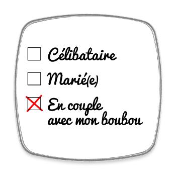 Statut matrimoniale boubou - 07 - Magnet carré - blanc - Devant
