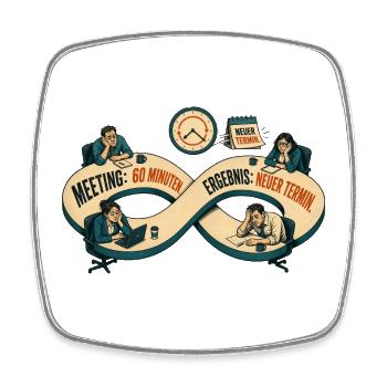 Meeting 60 Min Ergebnis Neuer Termin - Viereckiger Kühlschrankmagnet - Weiß - Vorne