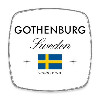 Göteborg Suède Coordonnées Souvenir de voyage - Magnet carré - blanc - Devant