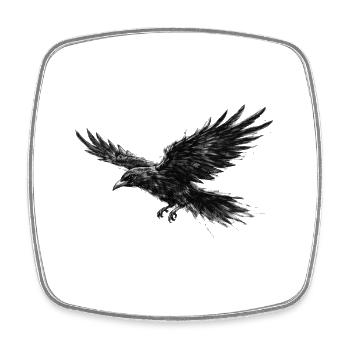 Flying Raven Gothic Graphic - Square fridge magnet - white - Front