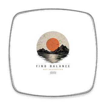 Trouvez l’équilibre – Coucher de soleil vintage en montagne - Magnet carré - blanc - Devant