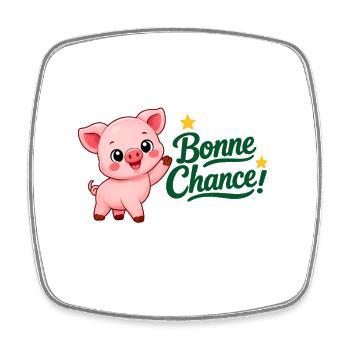 Piwi le cochon - Magnet carré - blanc - Devant