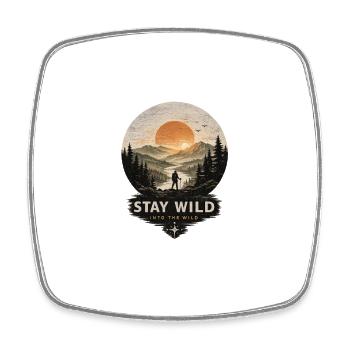 Stay Wild – Into the Wild | Extérieur vintage - Magnet carré - blanc - Devant