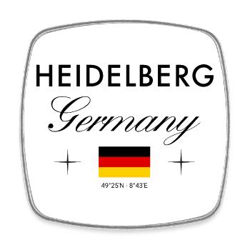 Heidelberg Germany Coordinates Travel Souvenir - Square fridge magnet - white - Front