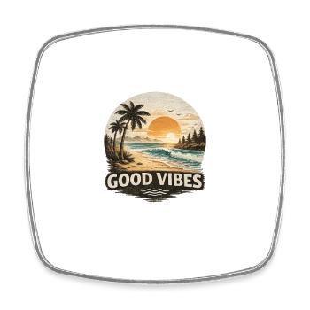 good_vibes - Magnet carré - blanc - Devant