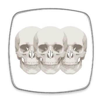 neoclassical Skulls - Square fridge magnet - white - Front