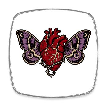 Art du papillon gothique Anatomique Heart - Magnet carré - blanc - Devant