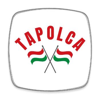 Tapolca a croisé les drapeaux hongrois - Magnet carré - blanc - Devant