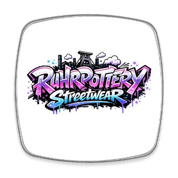 RuhrPottery Streetwear Graffiti - Magnet carré - blanc - Devant