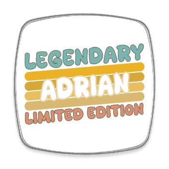Legendary Adrian - Square fridge magnet - white - Front