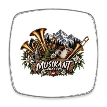 Musikant Alpenklang Ensemble - Viereckiger Kühlschrankmagnet - Weiß - Vorne