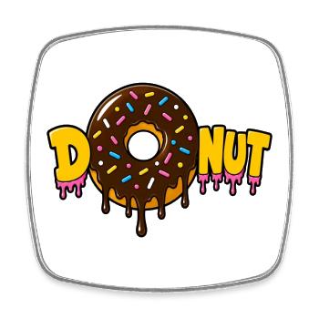 DONUT – Gourmand et coloré - Magnet carré - blanc - Devant