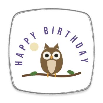 HAPPY BIRTHDAY. HAPPY BIRTHDAY. ANNIVERSARY. - Square fridge magnet - white - Front