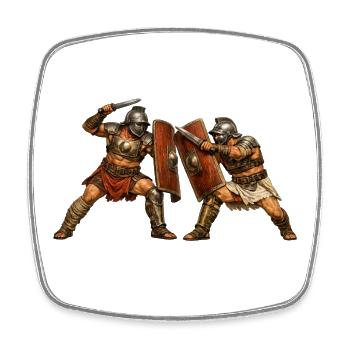 Gladiateurs romains - Magnet carré - blanc - Devant