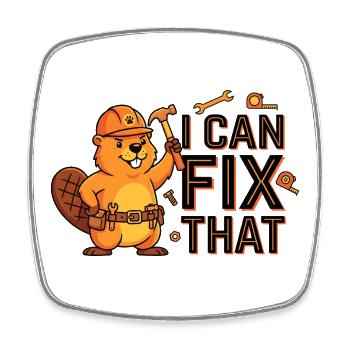 Artisan Beaver - Square fridge magnet - white - Front