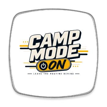 Mode camp activé - Magnet carré - blanc - Devant