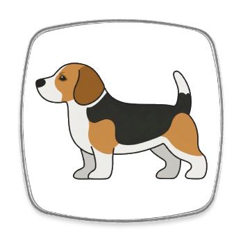 Illustration en blocs de couleur Beagle - Magnet carré - blanc - Devant