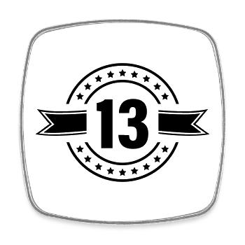 13_zahl - Square fridge magnet - white - Front
