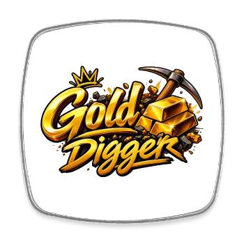 Gold Digger Gloss Motif - Magnet carré - blanc - Devant