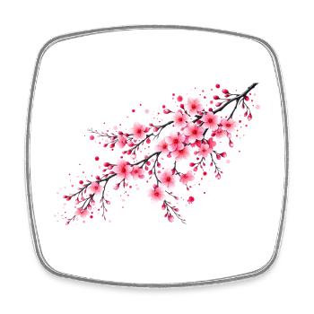 Branches de cerisier Branches de Sakura Cerisier - Magnet carré - blanc - Devant