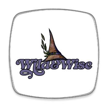 Logo du Chapeau de Sorcière Sauvage et Sage - Magnet carré - blanc - Devant