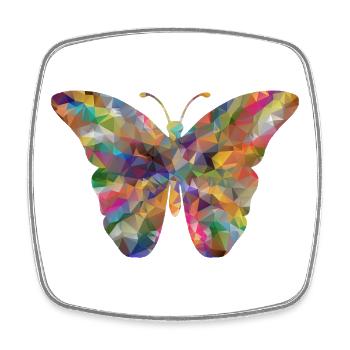 Papillon polygonal coloré - Magnet carré - blanc - Devant
