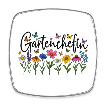 Gartenchefin - Viereckiger Kühlschrankmagnet - Weiß - Vorne