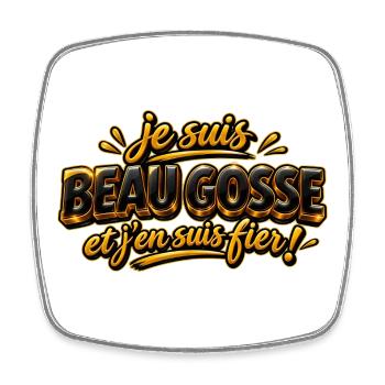 Je suis beau gosse - Magnet carré - blanc - Devant