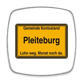 Pleiteburg Ortsschild - Viereckiger Kühlschrankmagnet - Weiß - Vorne