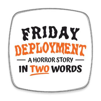 Friday Deployment - Viereckiger Kühlschrankmagnet - Weiß - Vorne