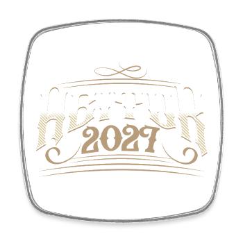 Abitur 2027 - Viereckiger Kühlschrankmagnet - Weiß - Vorne