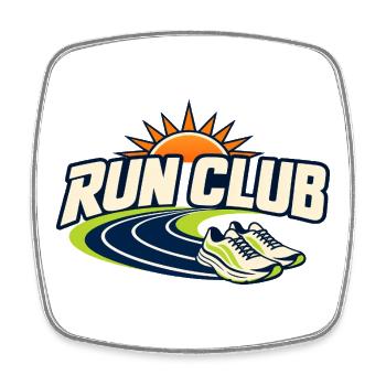 Run Club Track Sunrise - Viereckiger Kühlschrankmagnet - Weiß - Vorne