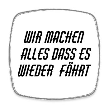 Werkstatt Slogan  - Viereckiger Kühlschrankmagnet - Weiß - Vorne