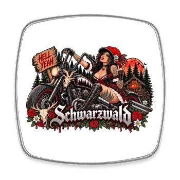  Schwarzwald Bikerin Hell Yeah Motorrad Und - Viereckiger Kühlschrankmagnet - Weiß - Vorne