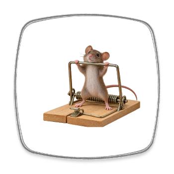 Maus mit Problem. - Viereckiger Kühlschrankmagnet - Weiß - Vorne