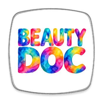 Beauty Doc - Viereckiger Kühlschrankmagnet - Weiß - Vorne