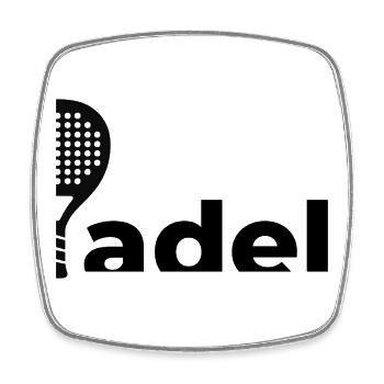 Padel-Schläger-Logo | Minimalistisches Sportdesign - Viereckiger Kühlschrankmagnet - Weiß - Vorne