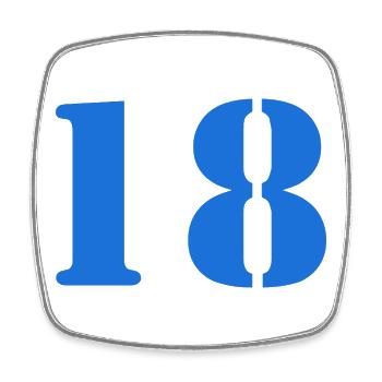 18. 18 JAHRE ALT. 18-JÄHRIGES JUBILÄUM. 18. GEBURTSTAG. - Viereckiger Kühlschrankmagnet - Weiß - Vorne