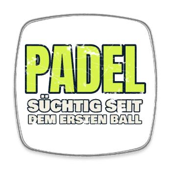 Padel - süchtig seit dem ersten Ball - Vintage - Viereckiger Kühlschrankmagnet - Weiß - Vorne