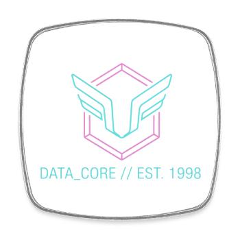 Cyberpunk & Synthwave Symbol Data Core 1998  - Viereckiger Kühlschrankmagnet - Weiß - Vorne