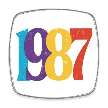 Geboren 1987 Geburtstagsgeschenk Geburtstag 87 - Viereckiger Kühlschrankmagnet - Weiß - Vorne