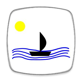Mit dem Boot auf dem Meer - Viereckiger Kühlschrankmagnet - Weiß - Vorne