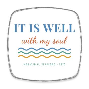 It Is Well With My Soul – Christian Hymn - Viereckiger Kühlschrankmagnet - Weiß - Vorne