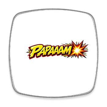 Papaaam – Lustiger Comic Spruch - Viereckiger Kühlschrankmagnet - Weiß - Vorne